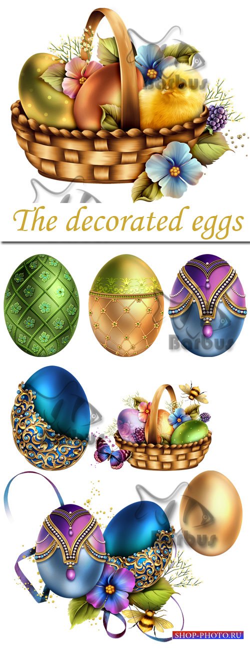 The decorated eggs / Декорированые пасхальные яйца и пасхальная корзина