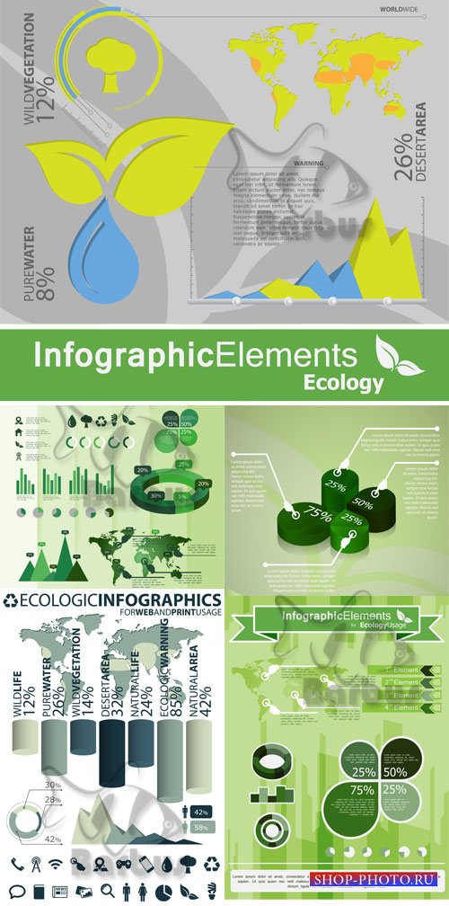 Infographic elements - ecology / Инфографика  - Экология