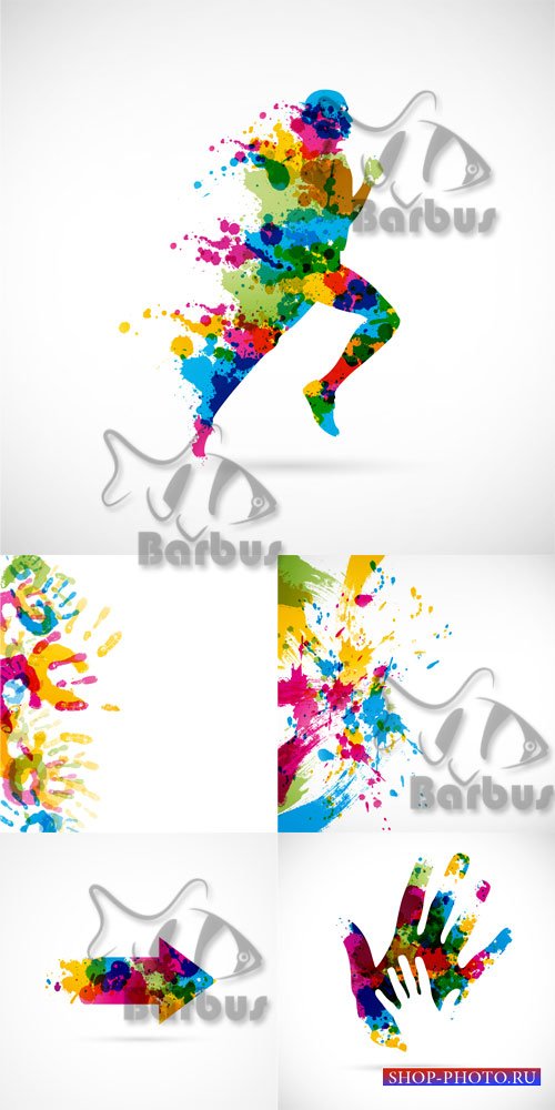 Logo from paint splashes / Логотипы и абстракции из брызг красок