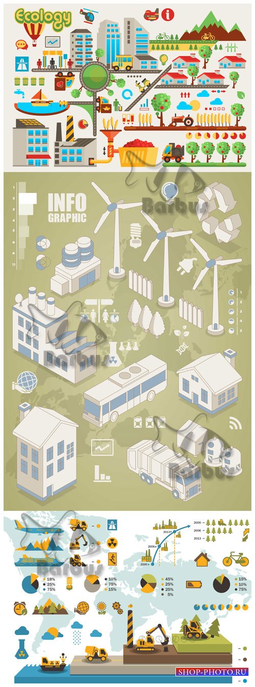 Industrial and ecology info graphic / Индустриальная и экологическая инфо графика