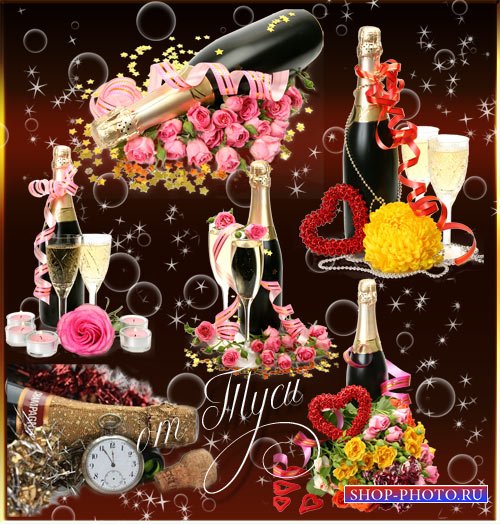 Свадебный Клипарт – Ночь счастья, шампанского и цветов - 2