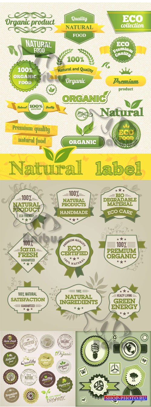 Vector Natural, Eco,  Bio label / Векторные Природные, экологические и био этикетки