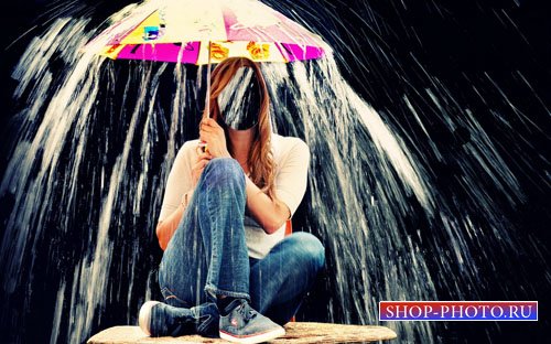  Шаблон для девушек - Девушка с зонтом 