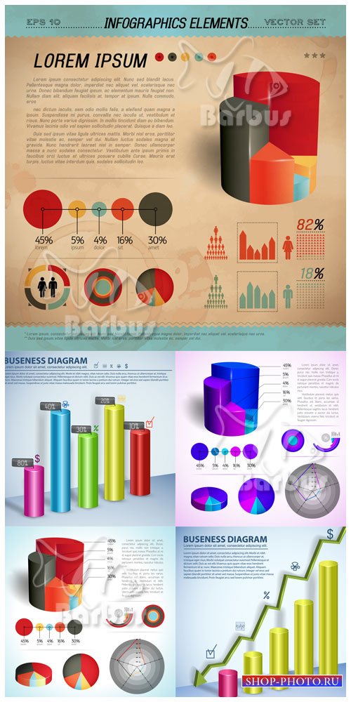 Volume charts and schedules / Обьемные диаграммы и графики