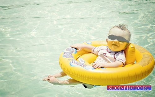  Шаблон для малышей - Мальчик на воде 
