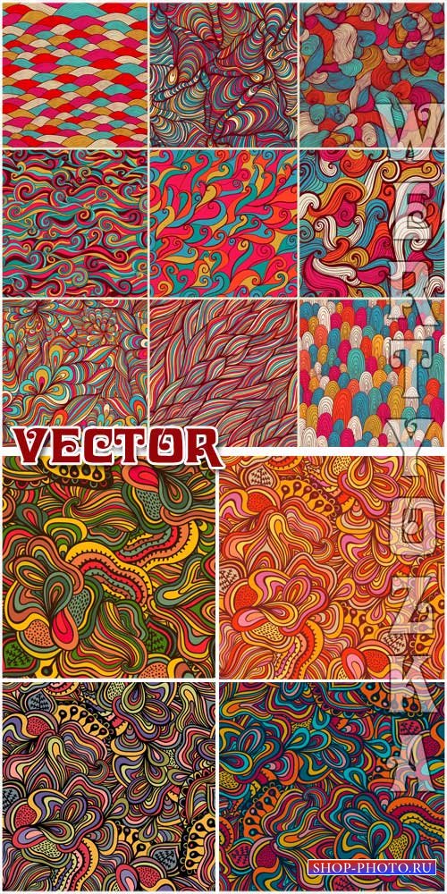 Векторные фоны с разноцветными узорами / Vector Background with colorful designs