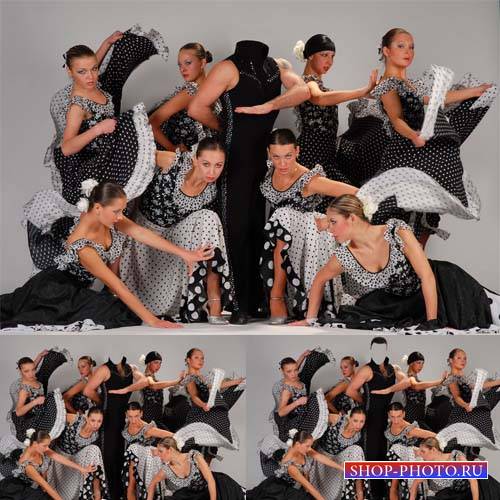  Мужской шаблон - Знаменитый танцор с женской группой 