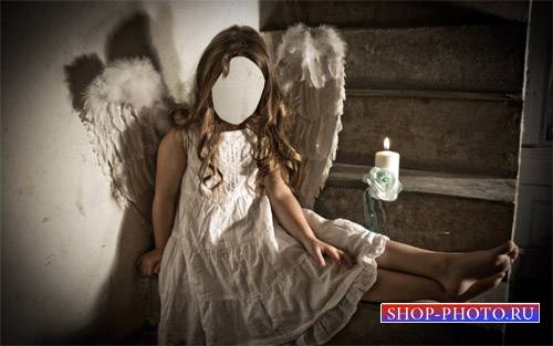  Шаблон для детей - Девочка в костюме ангела 