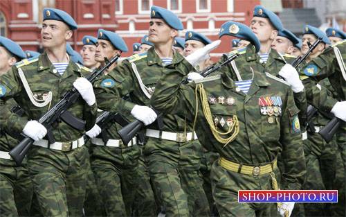  PSD шаблон для мужчин - Военный парад 