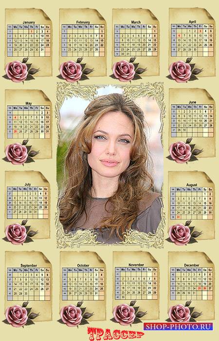 Календарь на 2015 год - Благоуханье алых роз