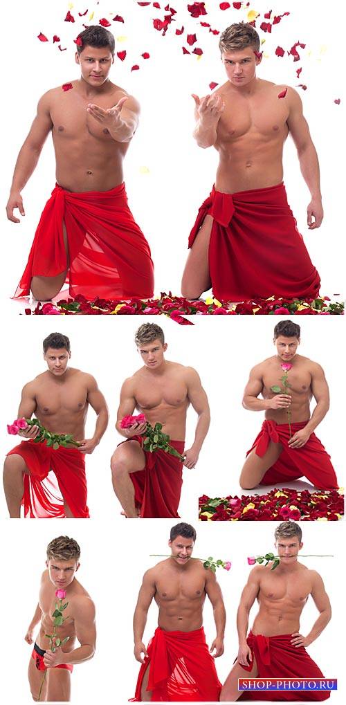 Мужчины с розами / Men with roses - Stock Photo