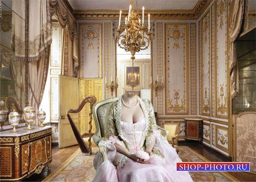  Женский шаблон - Дама на кресле во дворце 