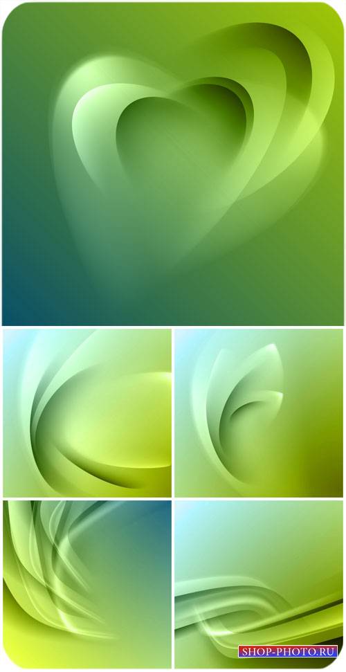 Векторные зеленые фоны с абстракцией / Vector green background with abstraction