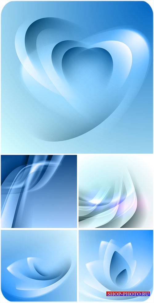 Синие векторные фоны с абстракцией / Blue vector backgrounds with abstraction