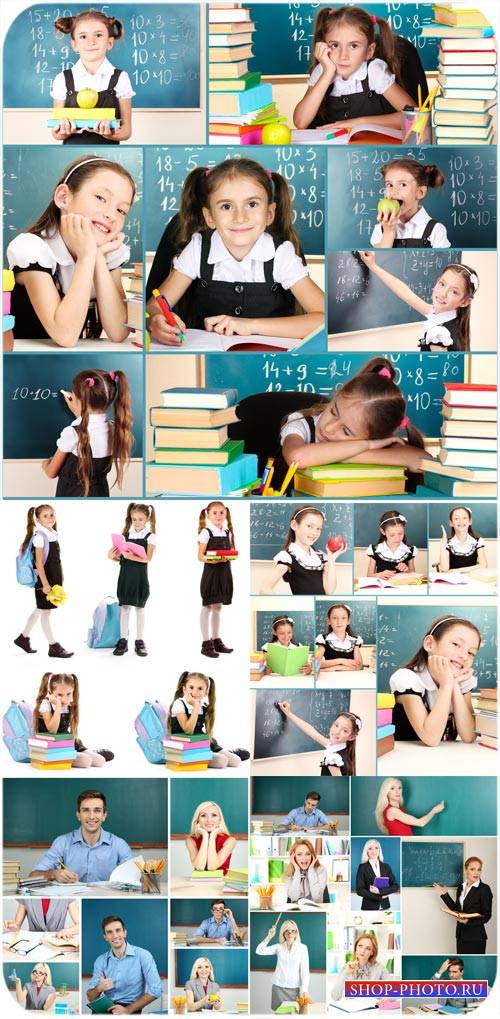 Учителя и ученики / Teachers and students - Stock Photo