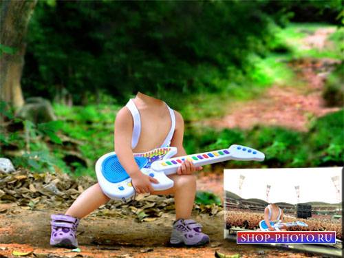  Шаблон детский - Модный гитарист 