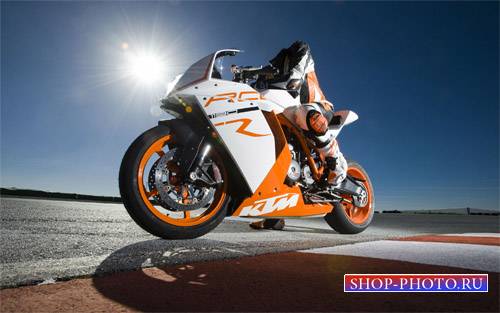 Шаблон для фотошопа - Езда на мотоцикле 