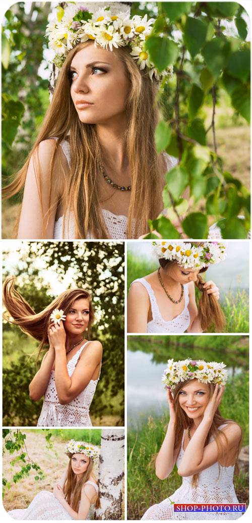 Девушка у березы / Girl at a birch - Stock photo