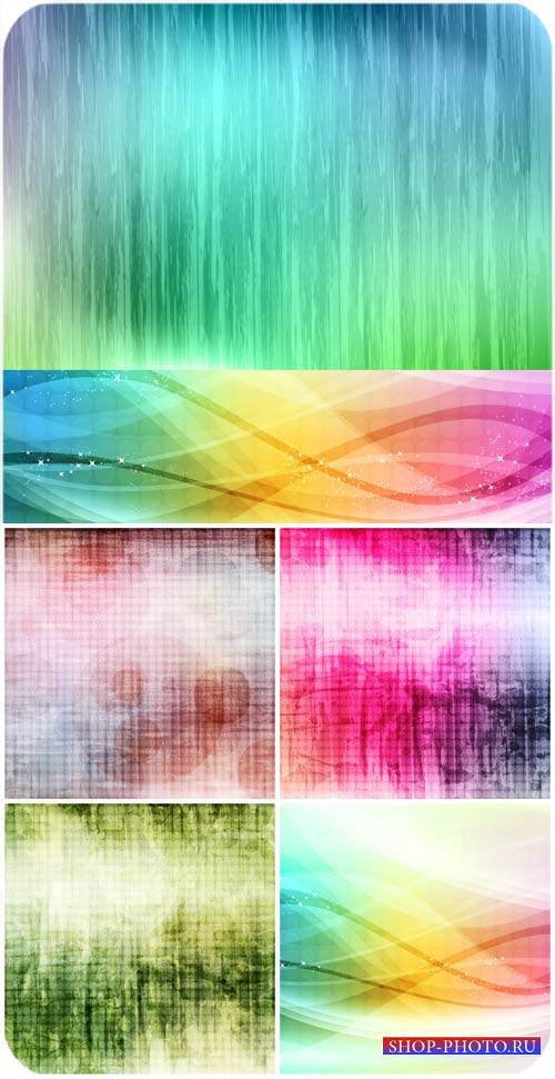 Винтажные векторные фоны с цветной абстракцией / Vintage vector backgrounds with colored abstraction