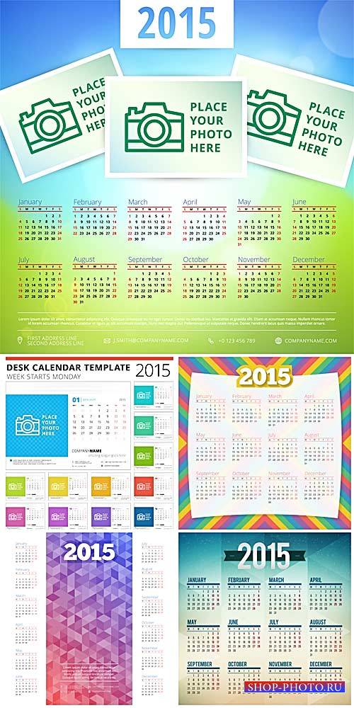 Календари на 2015 год, вектор  / Calendar for 2015 vector