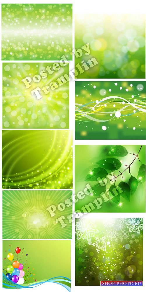 Абстрактные зеленые фоны в векторе » Чудо Шаблоны Фотошопа