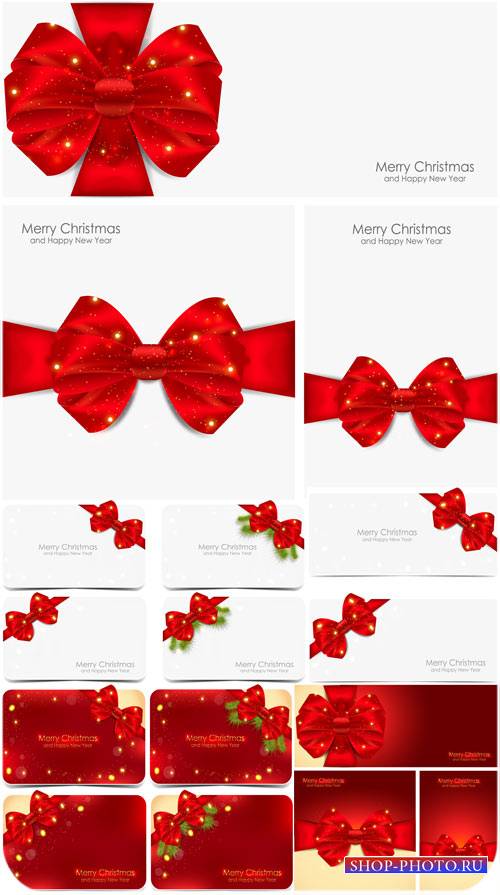 Праздничные карточки, рождественские фоны в векторе / Holiday cards, Christmas backgrounds in vector