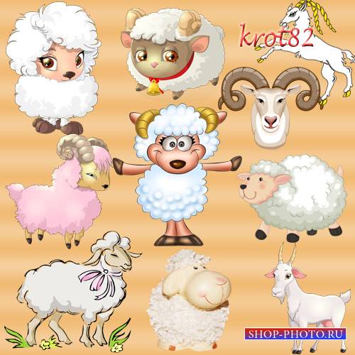 Рисованный клипарт символ 2015 года – Овца, коза, баран