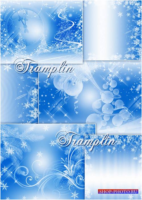 Голубые Новогодние Фоны  - Backgrounds new years