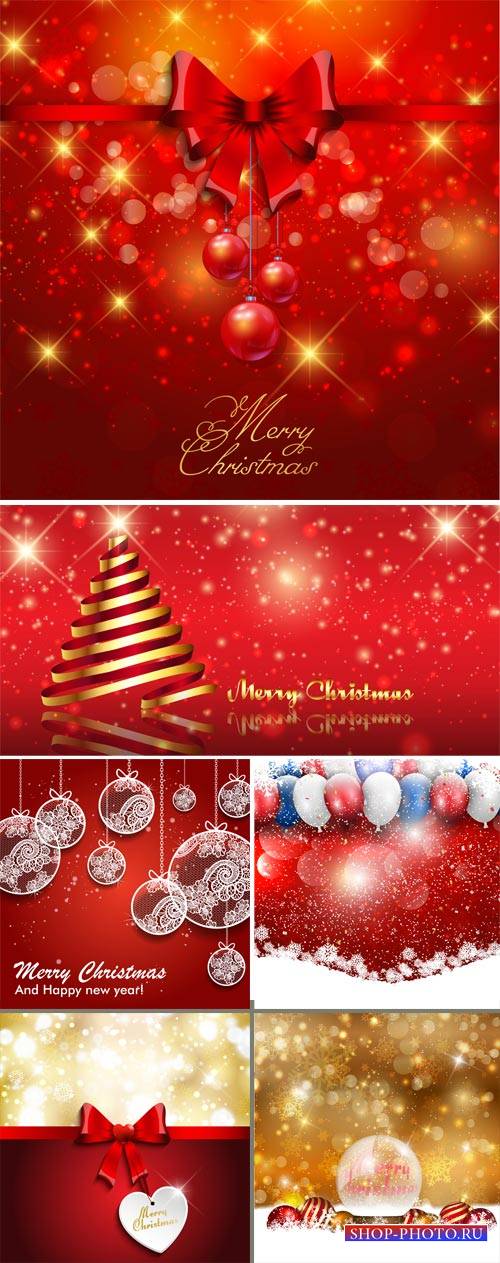 Christmas, Christmas balls, red backgrounds vector
