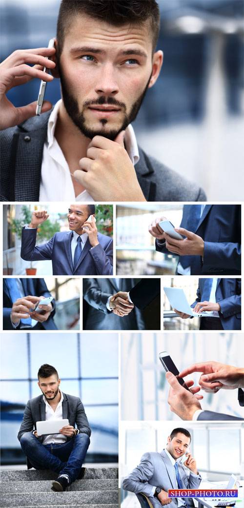 Men and modern technology - stock photos