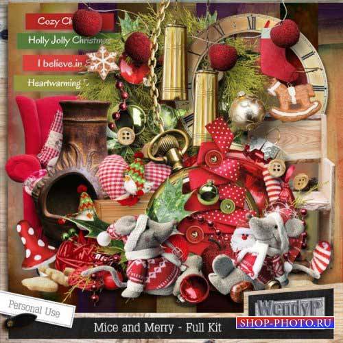 Новогодний скрап-набор - Mice and Merry 