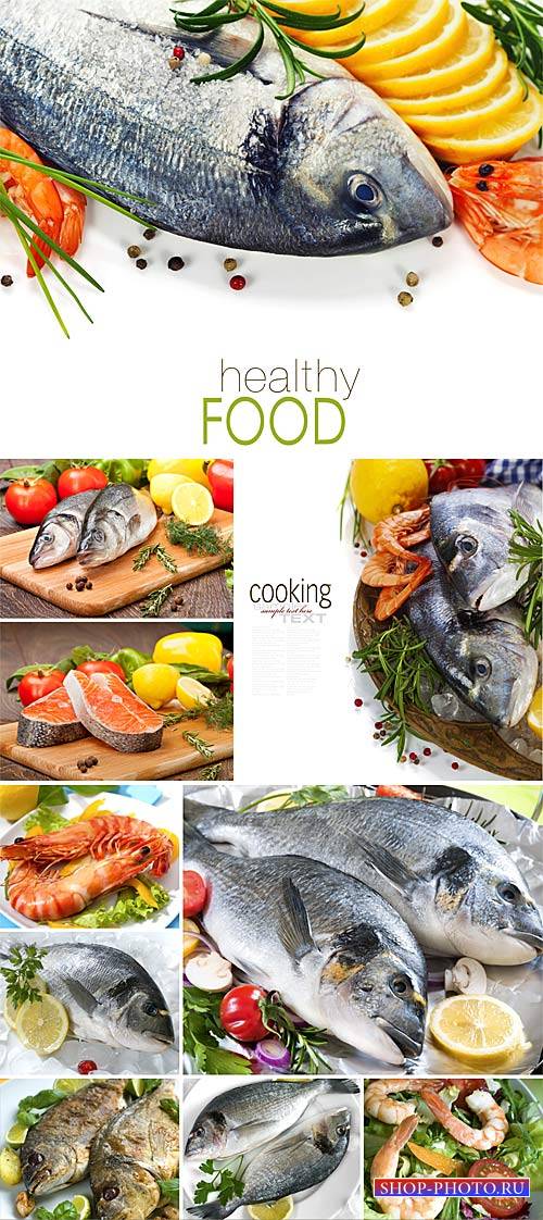 Fish and seafood dishes - stock photos