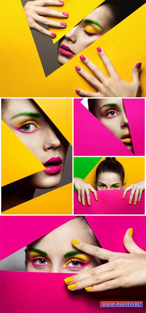 Fashion makeup - female creative stock photos