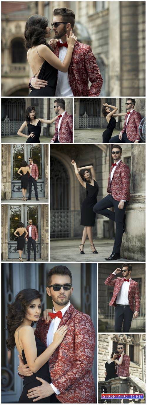 Beautiful fashionable couple - stock photos