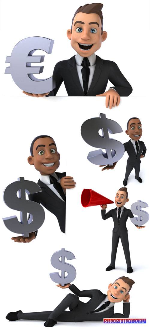 Men with monetary elements - stock photos