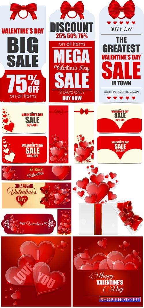 Valentine's Day, backgrounds, banners, hearts, vector # 5