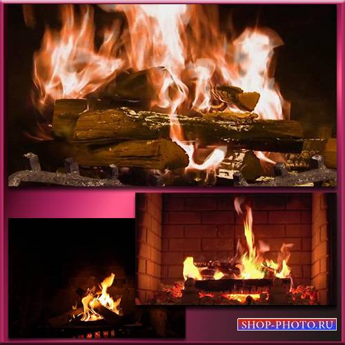 Огонь в камине - Футаж /  Fireplace and Fire - Footage