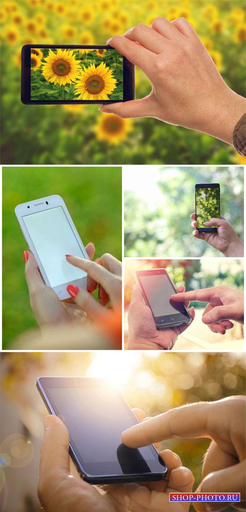 Smartphone in hand - stock photos
