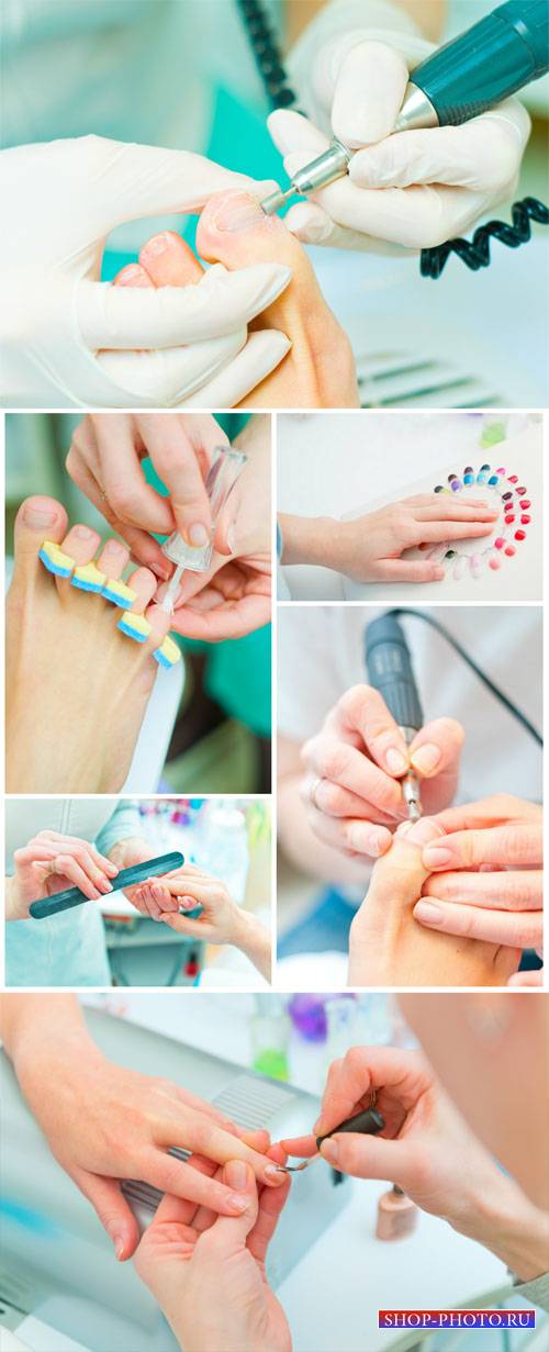 Professional manicure and pedicure - Stock Photo