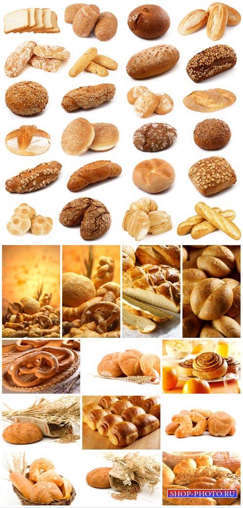 Flour products, bread, rolls, pastries - stock photos