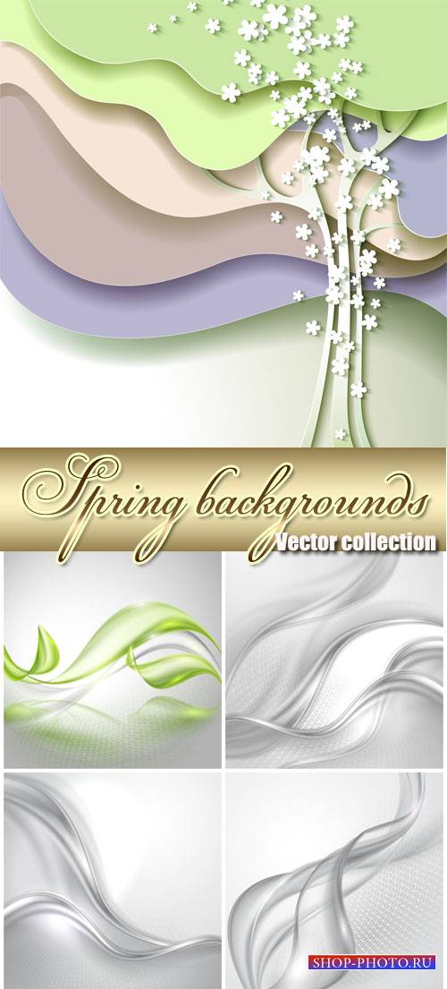 Vector spring background with tree and abstraction