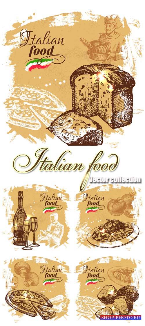 Italian food, vector backgrounds