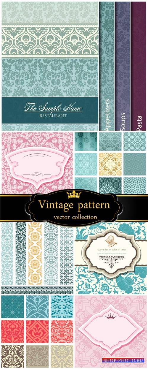 Vintage patterns, vector backgrounds, texture