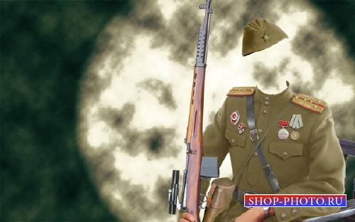  Шаблон для фотошопа - Костюм солдата Второй мировой 
