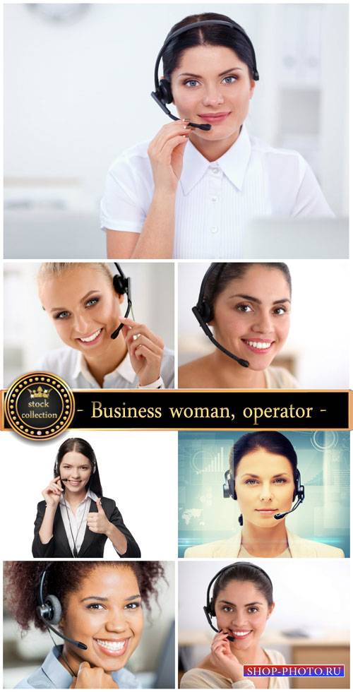 Business woman operator - stock photos