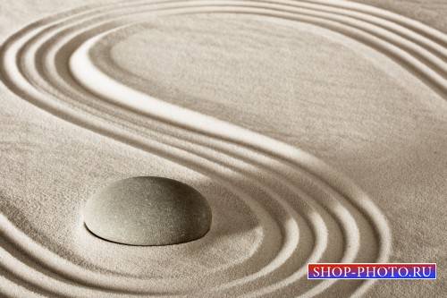 Spa background with sand and stones - stock photos