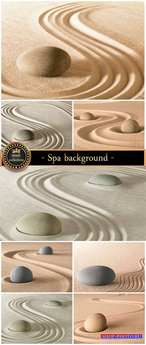 Spa background with sand and stones - stock photos