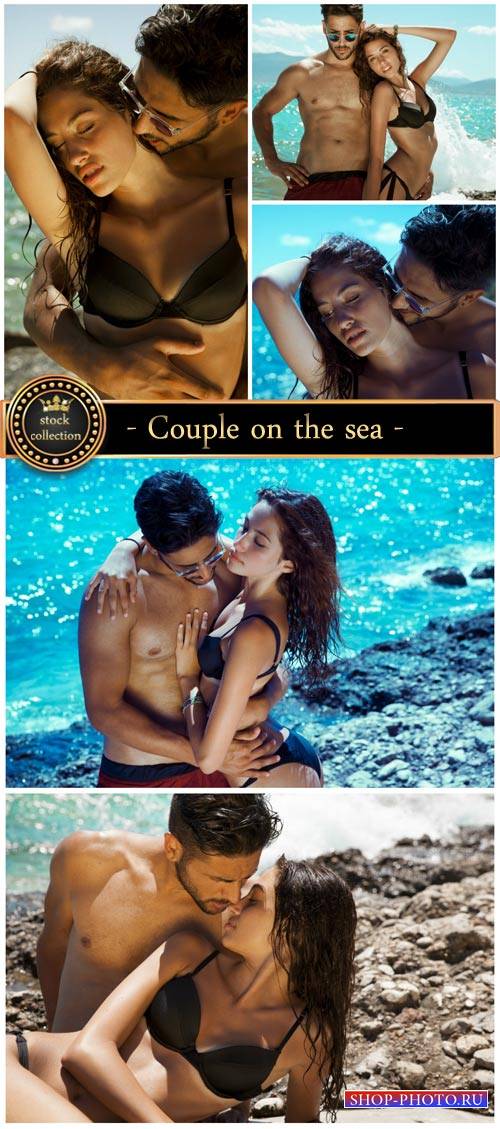 Couple on the sea - stock photos