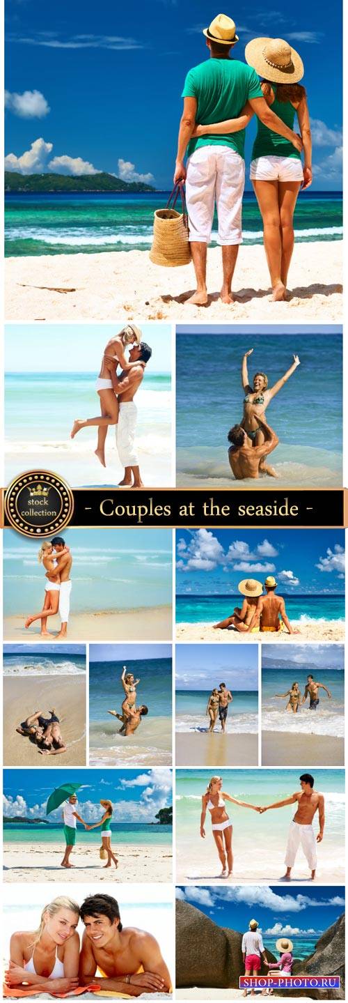 Couples at the seaside - Stock Photo