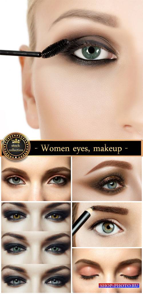 Women eye, makeup - stock photos